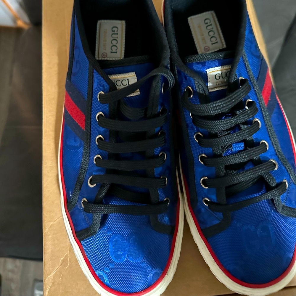 Blue Gucci sneakers